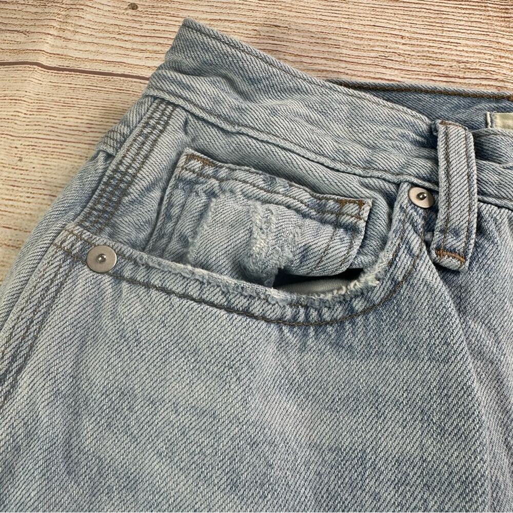 Madewell Retro Denim Midi High Split Skirt. LIGHT WASH - Picture 6 of 13